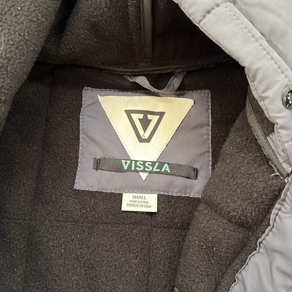 VISSLA Men's Cronkite II Eco Snap Hooded Quilted Jacket Gray/Black Size S - Picture 5 of 10